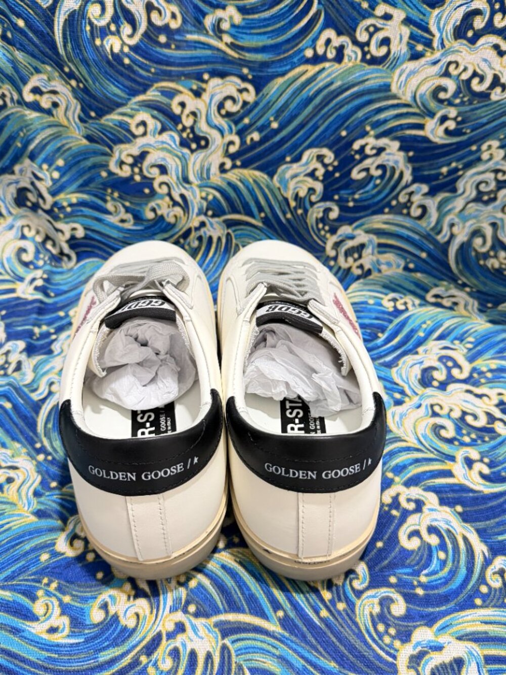 Golden Goose GGDB White Leather Sneakers Pink Glitter Star Unisex Casual Shoes - Picture 7 of 10